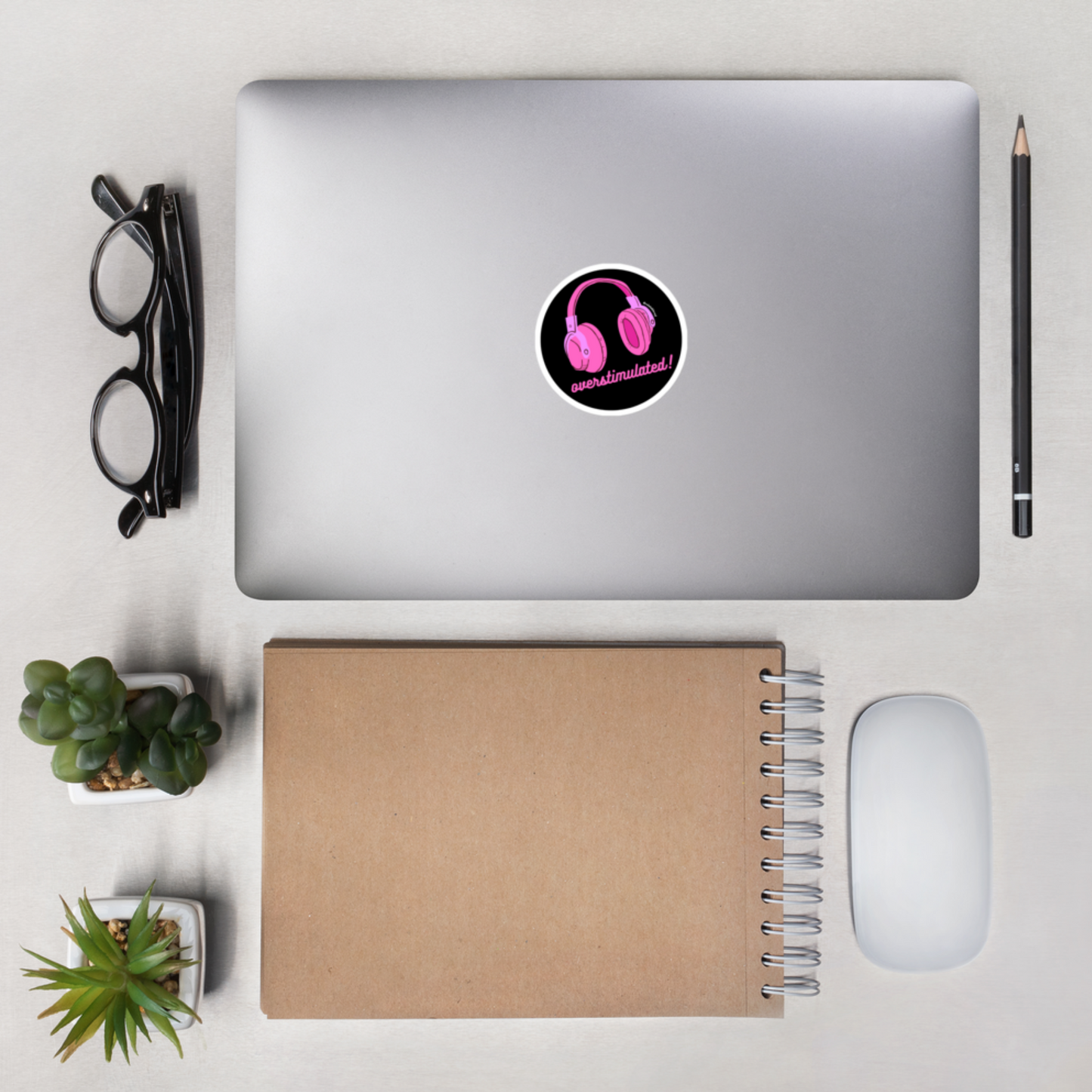 Overstimulated Sticker - Fuchsia