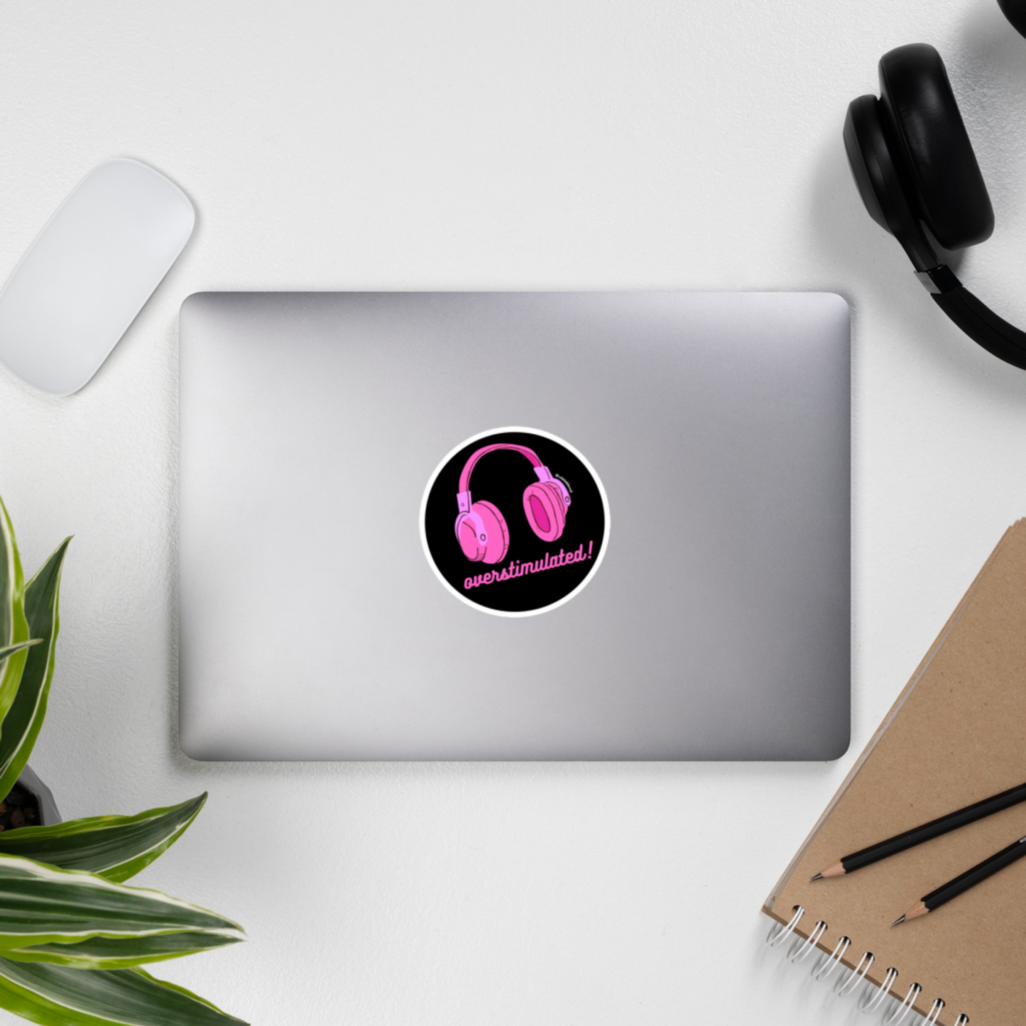 Overstimulated Sticker - Fuchsia