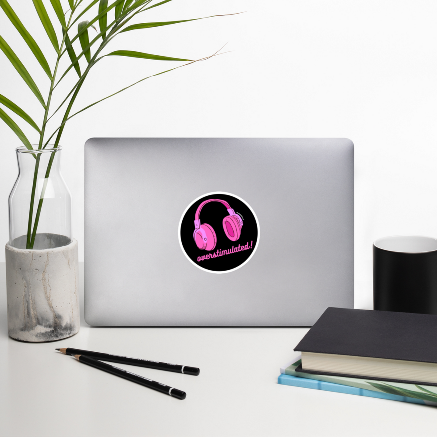 Overstimulated Sticker - Fuchsia